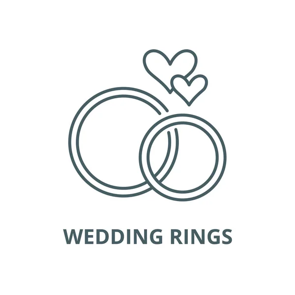 Wedding rings vector line icon, linear concept, outline sign, symbol — Stock Vector