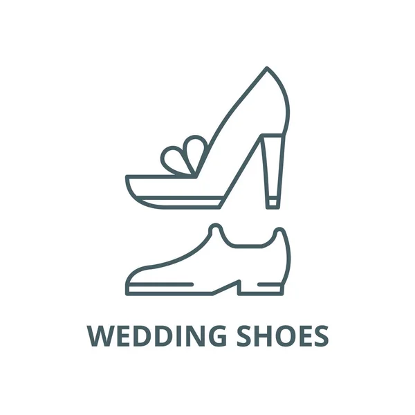 Wedding shoes vector line icon, linear concept, outline sign, symbol — Stock Vector