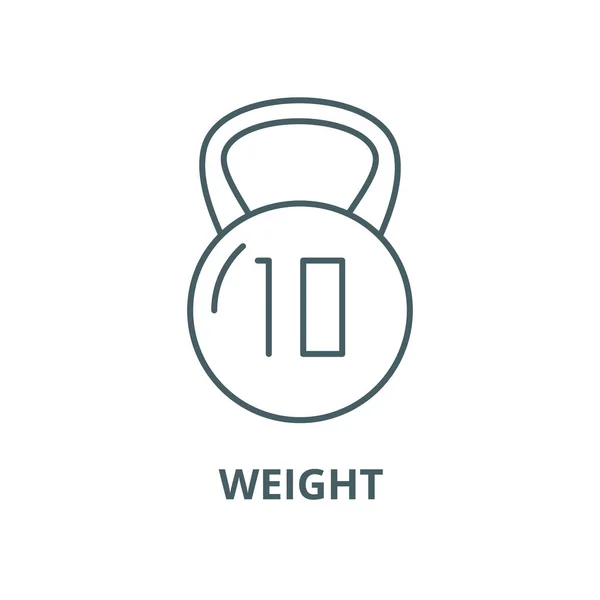 Icona della linea vettoriale di peso, concetto lineare, segno di contorno, simbolo — Vettoriale Stock