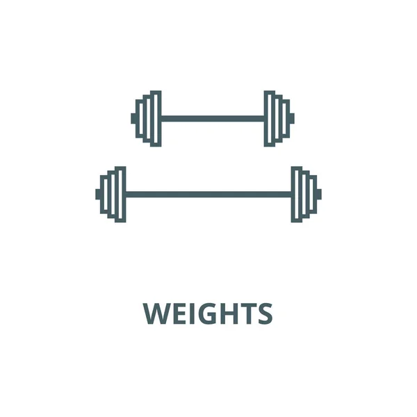 Weights vector line icon, linear concept, outline sign, symbol — Stock Vector