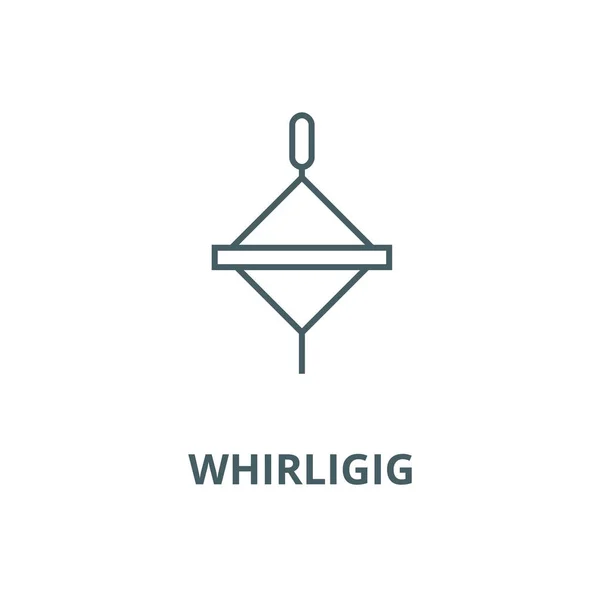 Whirligig vector línea icono, concepto lineal, signo de contorno, símbolo — Vector de stock