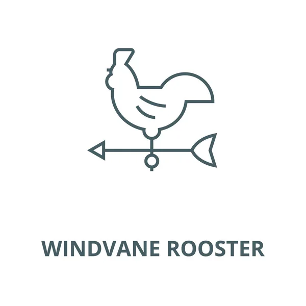 Windvane rooster vector line icon, linear concept, outline sign, symbol — Stock Vector