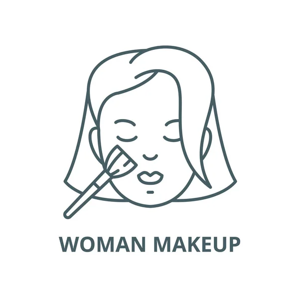 Woman makeup vector line icon, linear concept, outline sign, symbol — Stock Vector