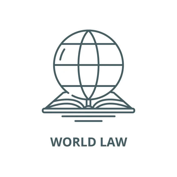 世界法律矢量线图标、线性概念、轮廓符号、符号 — 图库矢量图片
