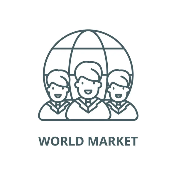 World market vector line icon, linear concept, outline sign, symbol — 스톡 벡터