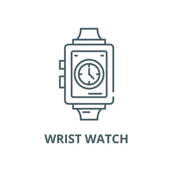 Wrist watch vector line icon, linear concept, outline sign, symbol — 스톡 벡터