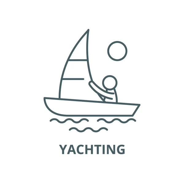 Yachting icône de ligne vectorielle, concept linéaire, signe de contour, symbole — Image vectorielle