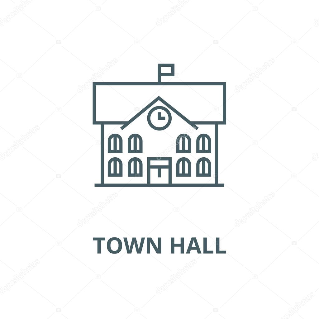 Town hall,city hall vector line icon, linear concept, outline sign, symbol