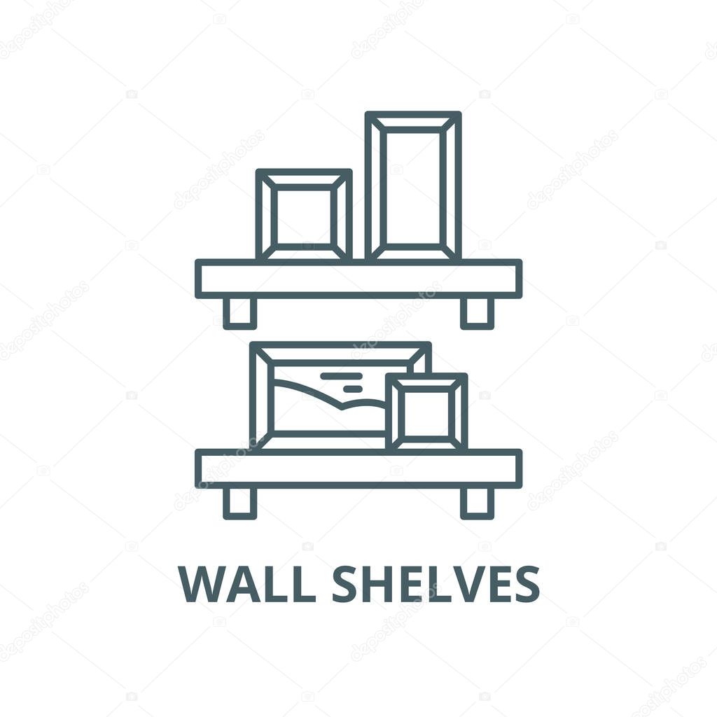 Wall shelves vector line icon, linear concept, outline sign, symbol