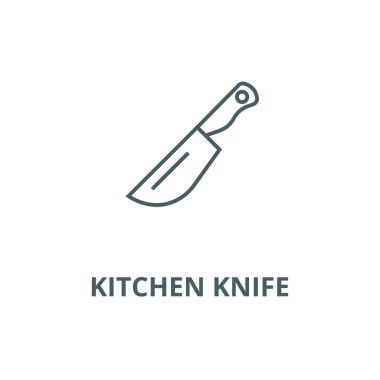 Mutfak bıçağı vektör çizgi simgesi, doğrusal kavram, anahat işareti, sembol