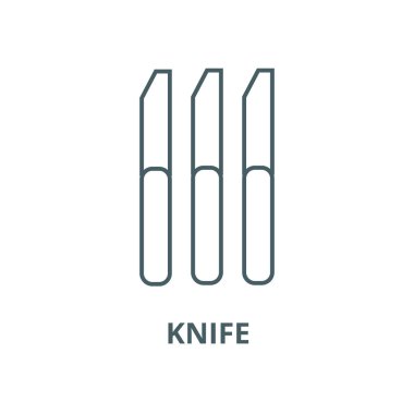 Bıçak vektör çizgi simgesi, doğrusal kavram, anahat işareti, sembol