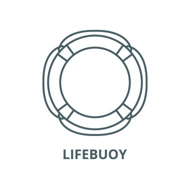 Lifebuoy vektör çizgi simgesi, doğrusal kavram, anahat işareti, sembol