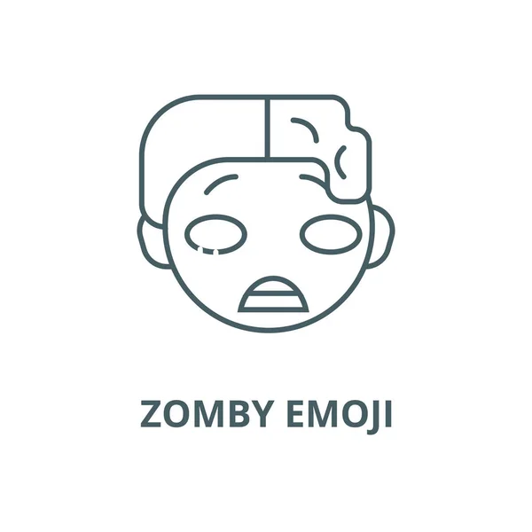 Zomby emoji vector línea icono, concepto lineal, signo de contorno, símbolo — Vector de stock