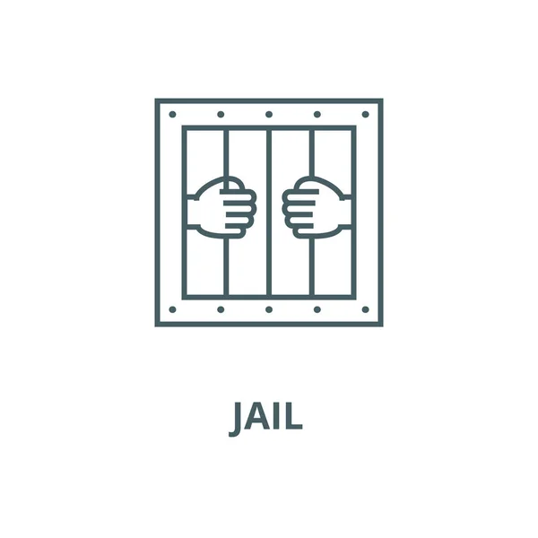 Jail vector line icon, linear concept, outline sign, symbol — Stock Vector