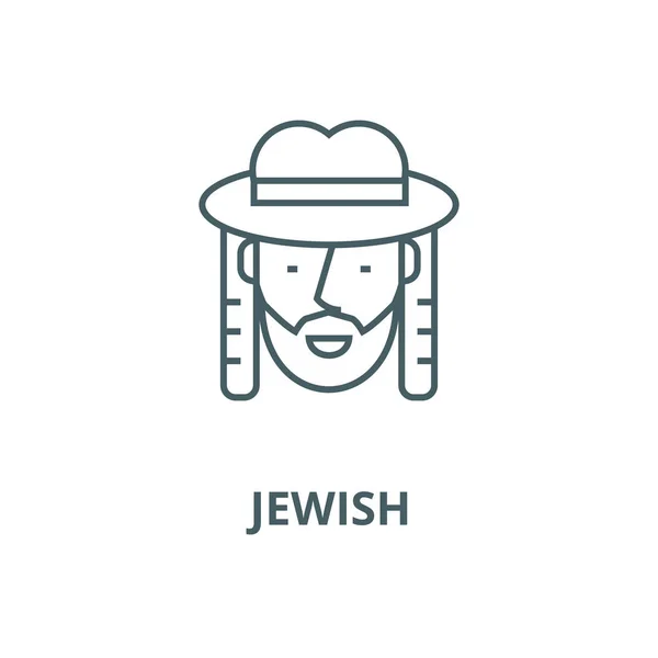 Иконка еврейской векторной линии, линейная концепция, контур, символ — стоковый вектор