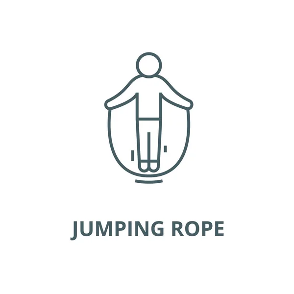 Jumping rope vector line icon, linear concept, outline sign, symbol — Stock Vector