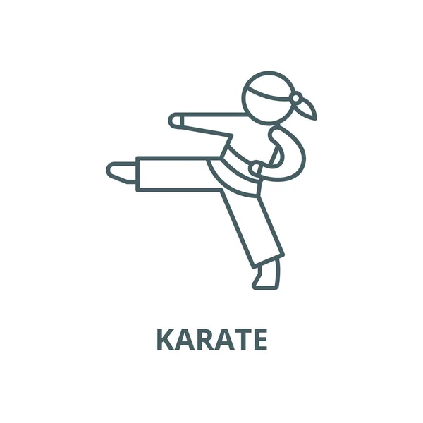 Karate vektör çizgi simgesi, doğrusal kavram, anahat işareti, sembol — Stok Vektör