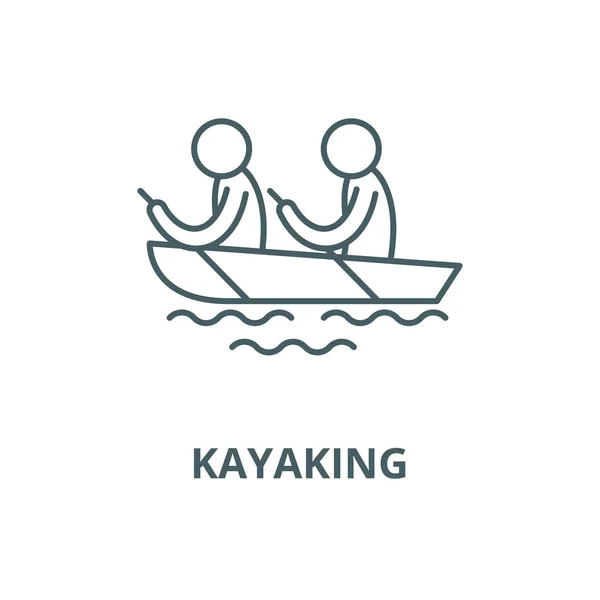 Kayaking vector line icon, linear concept, outline sign, symbol