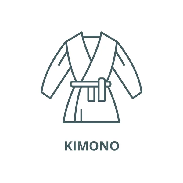 Kimono vector línea icono, concepto lineal, signo de contorno, símbolo — Vector de stock