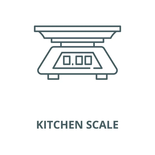 Kitchen scale vector line icon, linear concept, outline sign, symbol — Stock Vector