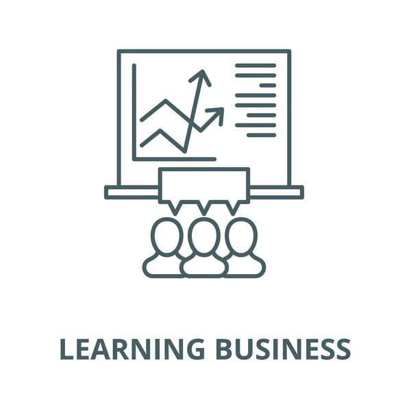 Learning Business vector lijn pictogram, lineair concept, overzichts teken, symbool — Stockvector