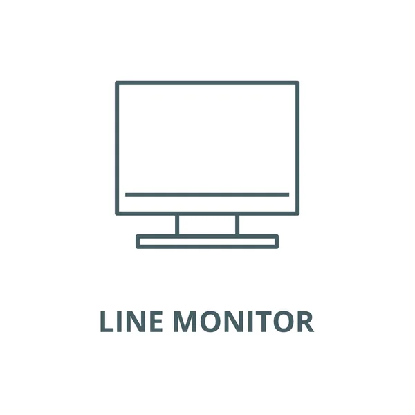 Ícone de linha do vetor do monitor de linha, conceito linear, sinal do esboço, símbolo — Vetor de Stock