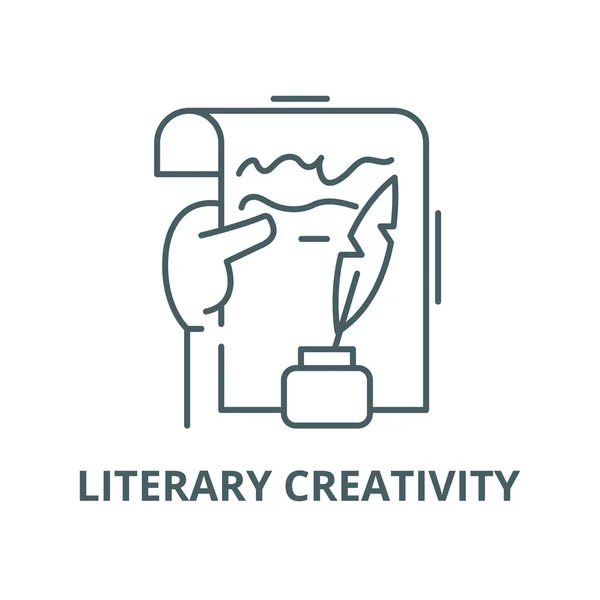 Literary creativity vector line icon, linear concept, outline sign, symbol — Stock Vector