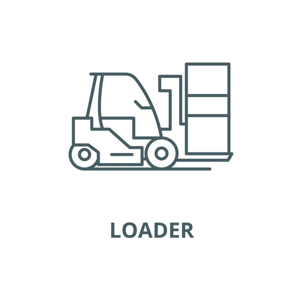 Loader baris vektor ikon, konsep linear, outline tanda, simbol - Stok Vektor