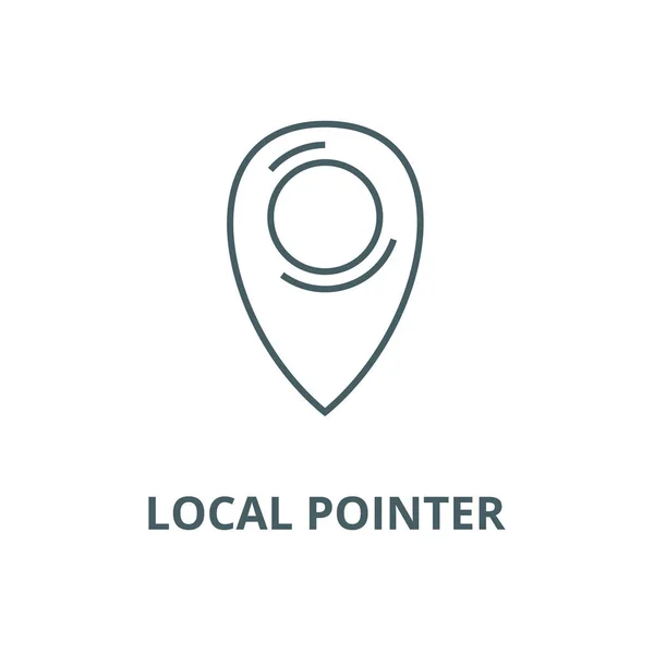 Local pointer vector line icon, linear concept, outline sign, symbol — Stock Vector