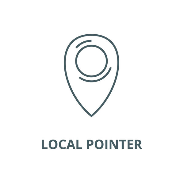 Local pointer vector line icon, linear concept, outline sign, symbol