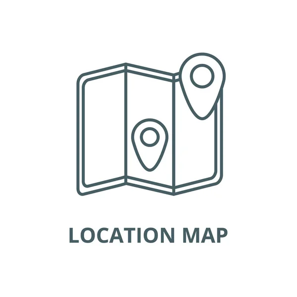 Location map  vector line icon, linear concept, outline sign, symbol — Stock Vector