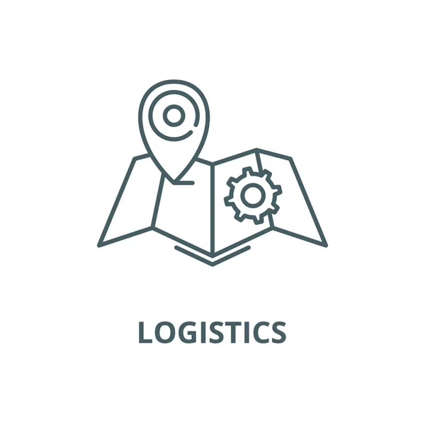 Ikona linii wektorowej logistyki, koncepcja liniowa, znak konspektu, symbol — Wektor stockowy