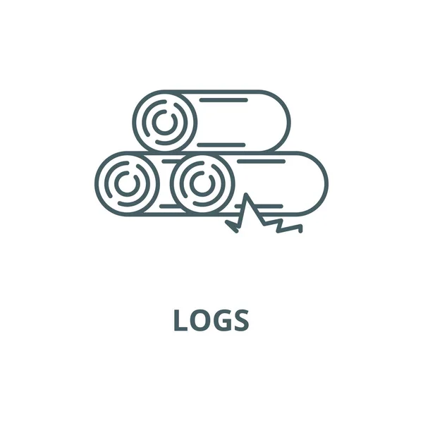 Logs vetor ícone de linha, conceito linear, sinal de contorno, símbolo — Vetor de Stock
