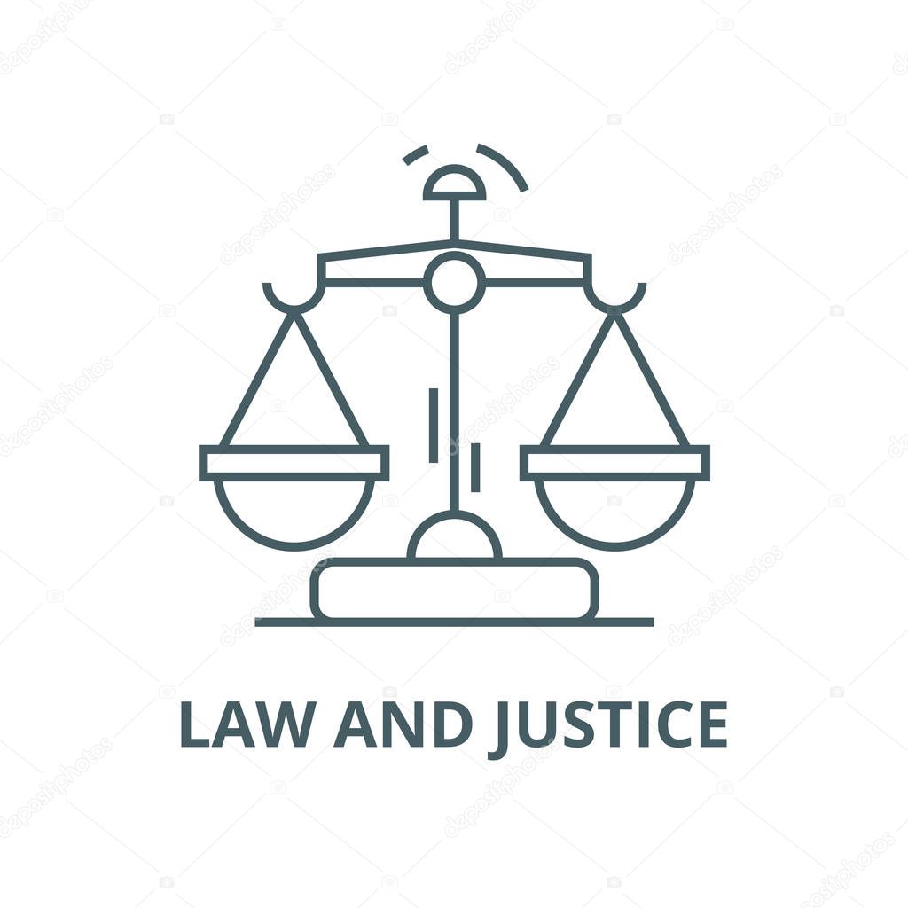 Law and justice vector line icon, linear concept, outline sign, symbol