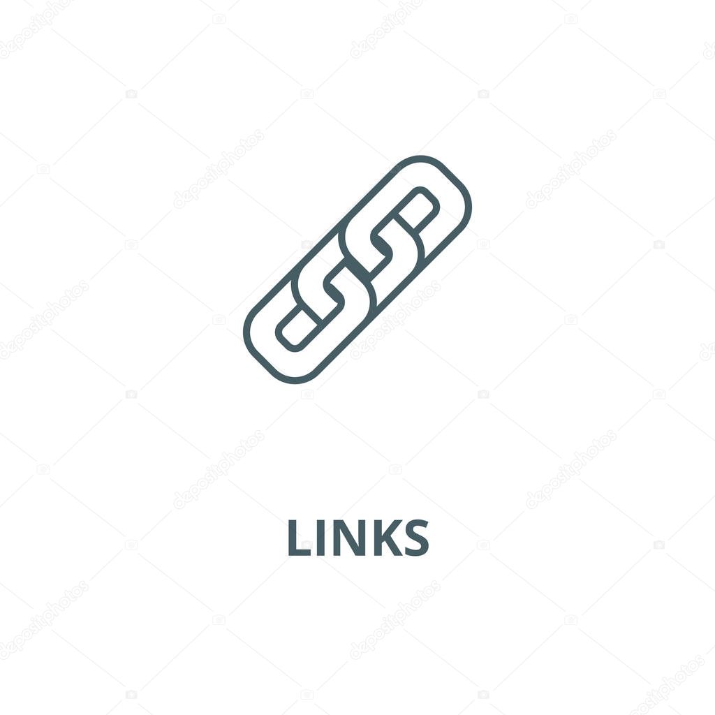 Links,chains vector line icon, linear concept, outline sign, symbol