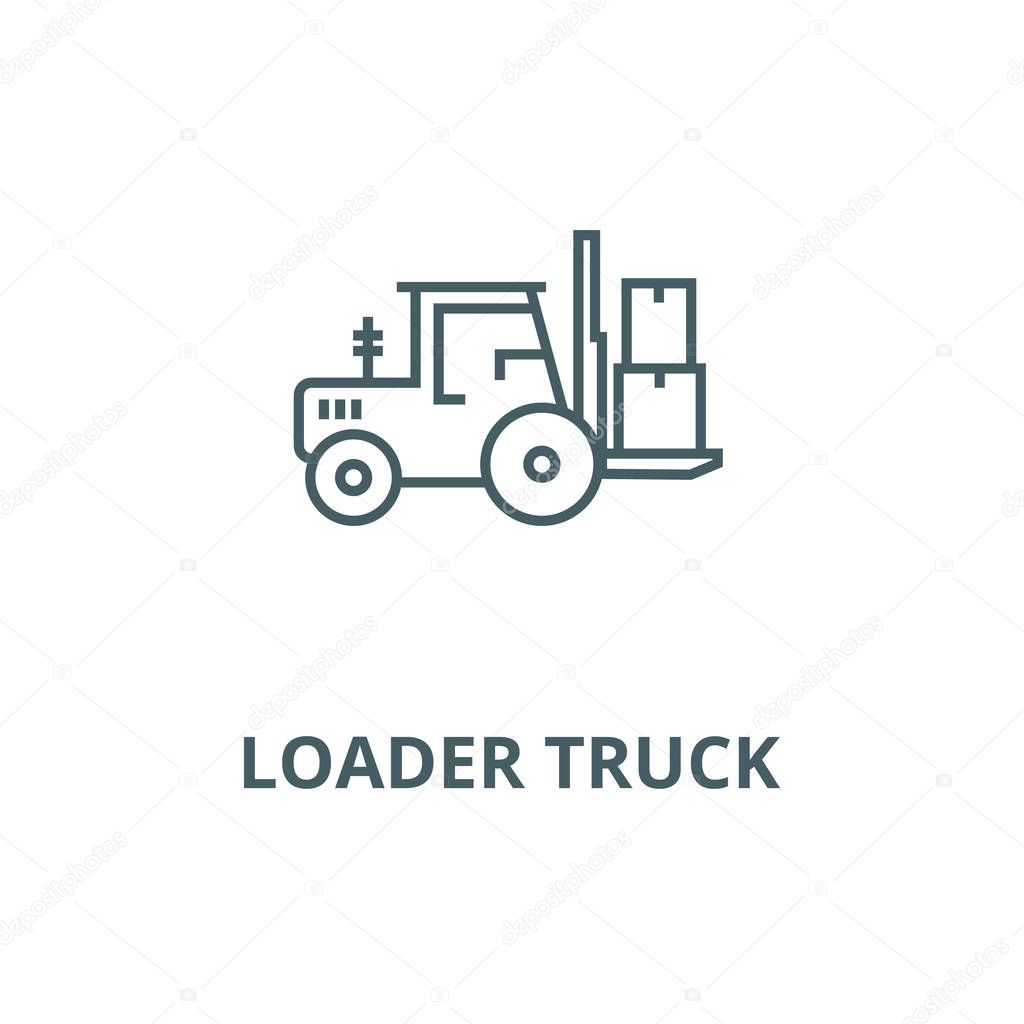 Loader truck vector line icon, linear concept, outline sign, symbol
