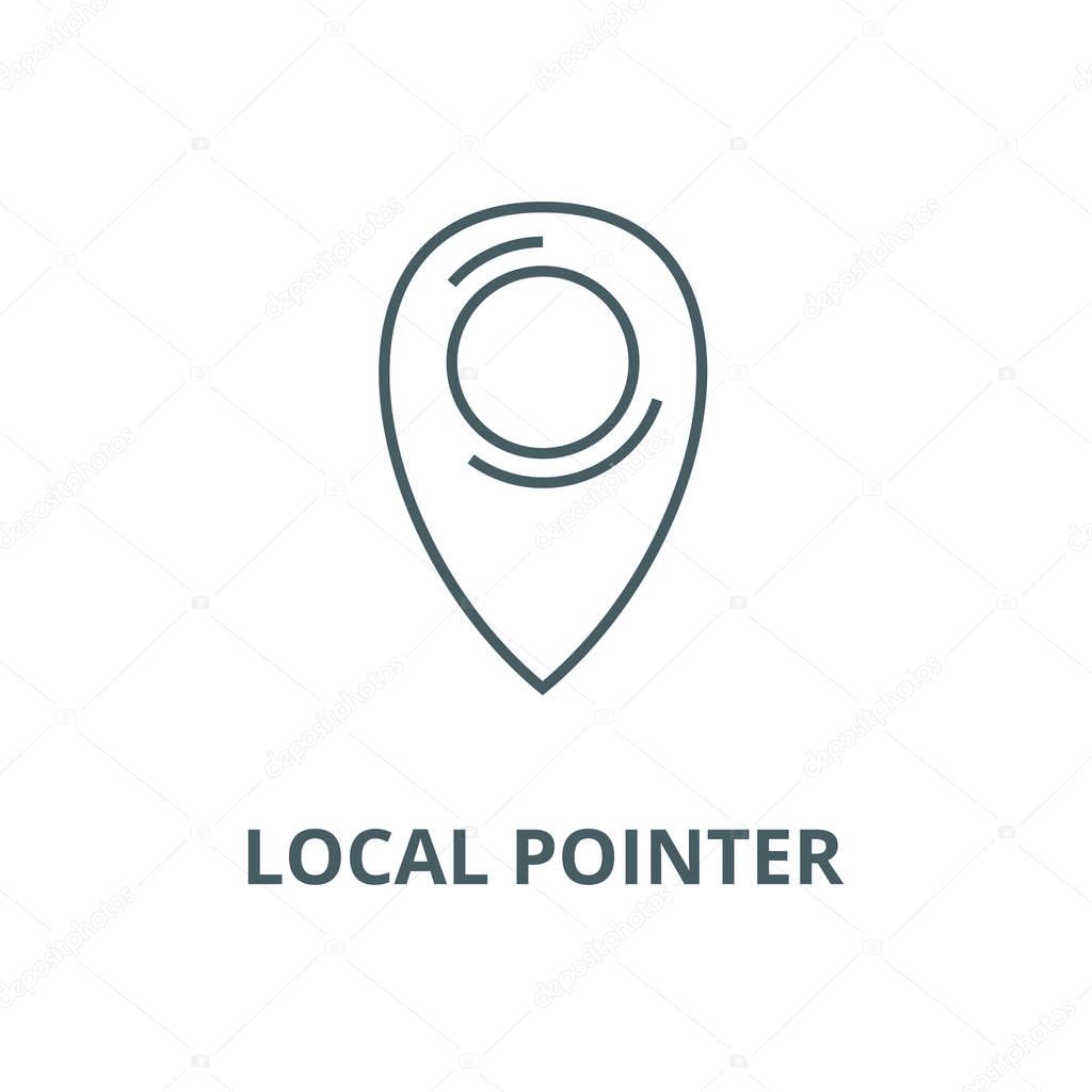 Local pointer vector line icon, linear concept, outline sign, symbol