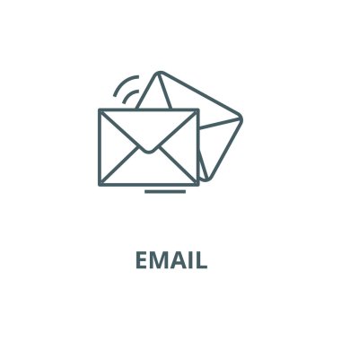 Posta, e-posta, zarf vektör satırı simgesi, doğrusal kavram, anahat işareti, sembol