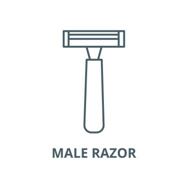 Erkek jilet vektör çizgi simgesi, doğrusal kavram, anahat işareti, sembol