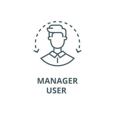 Yönetici, insan kaynakları, kullanıcı vektör satırı simgesi, doğrusal kavram, anahat işareti, sembol