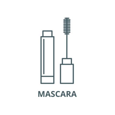 Maskara vektör çizgi simgesi, doğrusal kavram, anahat işareti, sembol