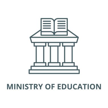 Milli Eğitim Bakanlığı vektör çizgisi simgesi, doğrusal kavram, anahat işareti, sembol
