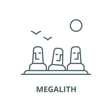 Monolith,megalith,easter land vector line icon, linear concept, outline sign, symbol clipart