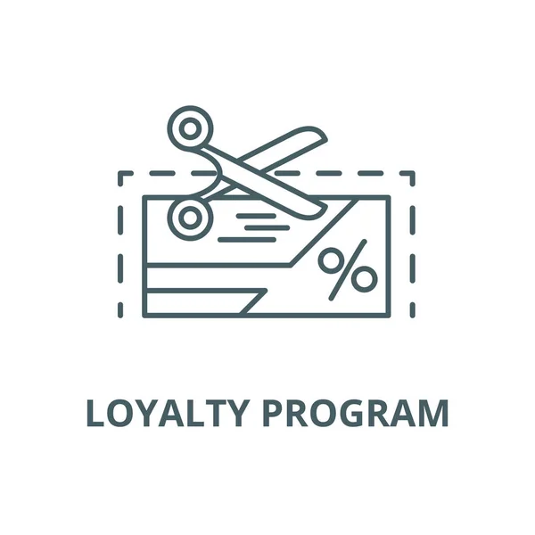 Ikona linii wektorowej programu lojalnościowego, koncepcja liniowa, znak konspektu, symbol — Wektor stockowy