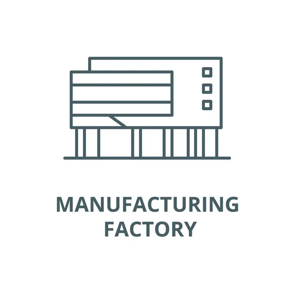 Manufacturing Factory vektor linje ikon, linjär koncept, kontur skylt, symbol — Stock vektor
