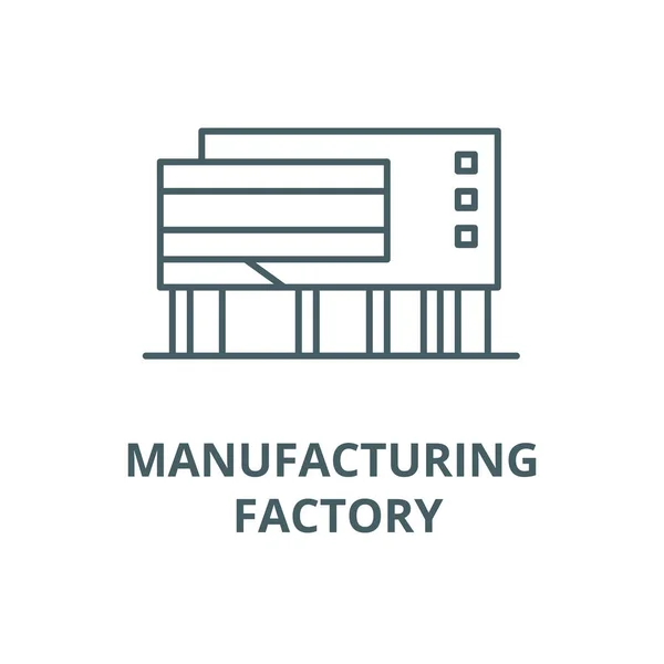 Fabricación fábrica vector línea icono, concepto lineal, signo de contorno, símbolo — Archivo Imágenes Vectoriales