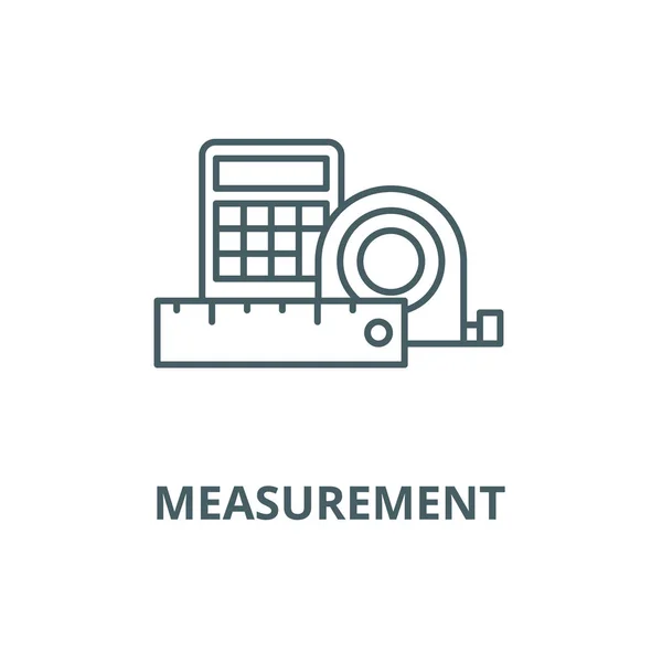 Mätning och beräkningar vektor linje ikon, linjärt koncept, kontur skylt, symbol — Stock vektor