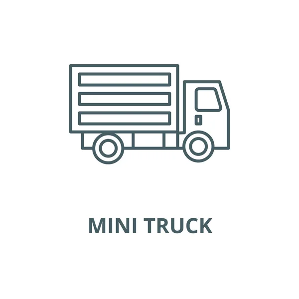 Mini teherautó vektor vonal ikon, lineáris koncepció, vázlat jel, szimbólum — Stock Vector
