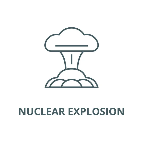 Εικονίδιο διανυσματικής γραμμής πυρηνικής έκρηξης, γραμμική έννοια, σύμβολο περιγράμματος — Διανυσματικό Αρχείο