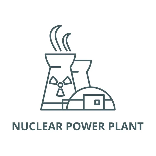 Είδωλο γραμμής διανυσματικού σταθμού πυρηνικής ενέργειας, γραμμική έννοια, σύμβολο περιγράμματος — Διανυσματικό Αρχείο